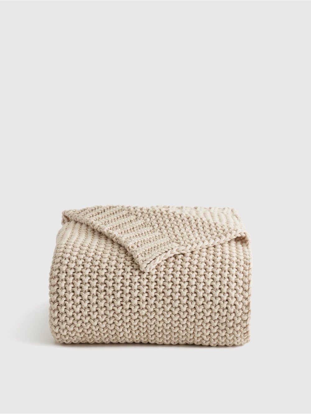 Quince Cotton Fisherman Throw, 50x60 in Natural
